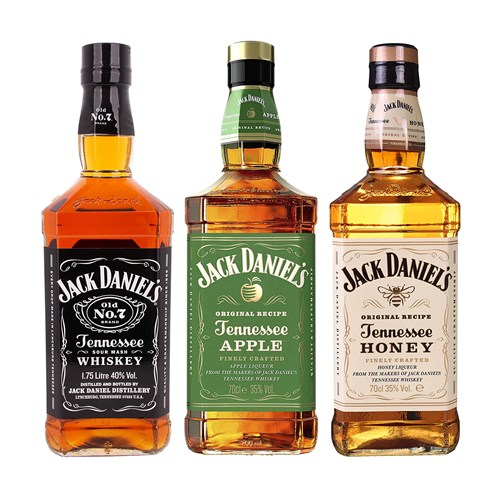 Jack Daniels Trio Apple, Honey, No7 (3x70cl) - Trusted Seller